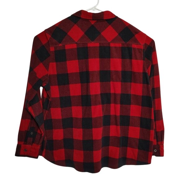 George Mens 3XL Red and Black Buffalo Plaid Long Sleeve Button-Up Shirt - Picture 7 of 11